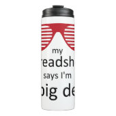 Volgens mijn spreadsheet ben ik een groot probleem thermosbeker (Voorkant)