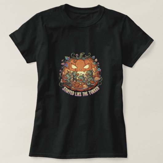 Volgestopt als de kalkoen t-shirt (Design voorkant)