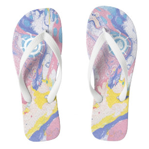 Volgkleuren marmer Swirls Teenslippers