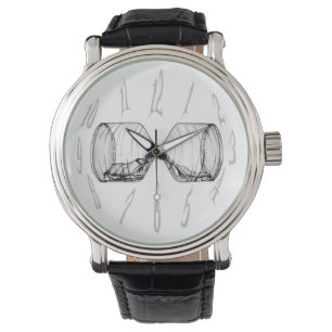 Volgnummers & rechtop-glazen afvoervlak horloge