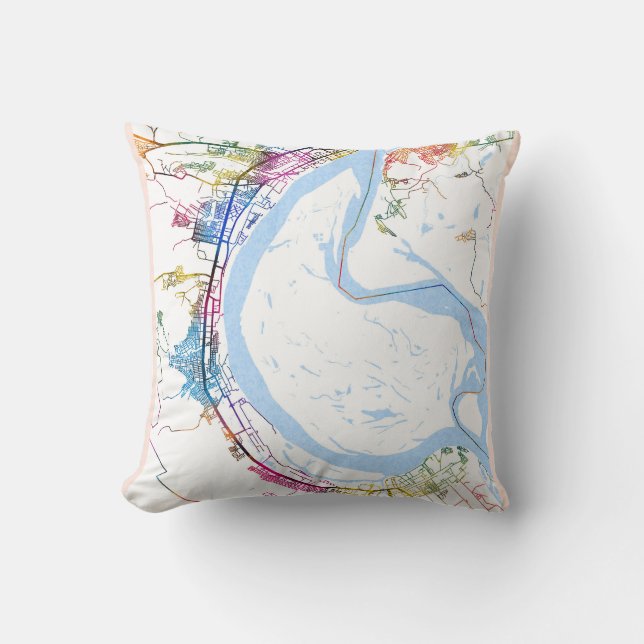 Volgograd Russia City Map Kussen (Voorkant)