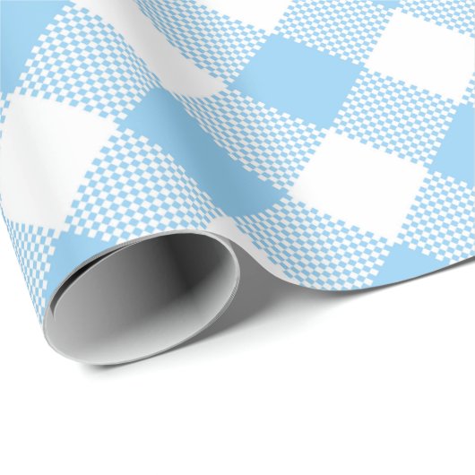 Volgorde nachten: Blauw in wit gingham, pakpapier (Rol Hoek)