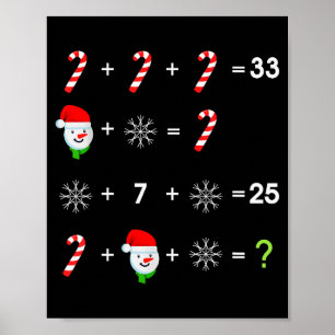 Volgorde Quiz Grappige Wiskundeleraar Kerstmis Poster