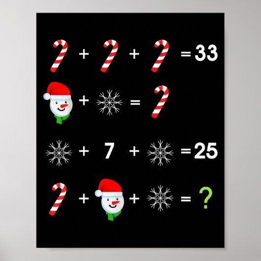 Volgorde Quiz Grappige Wiskundeleraar Kerstmis Poster (Voorkant)
