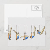 Volgorde van afbeeldingen met mannelijke gymnast 2 briefkaart (Voorkant / Achterkant)