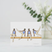 Volgorde van afbeeldingen van mannelijke gymnast briefkaart (Staand voorkant)