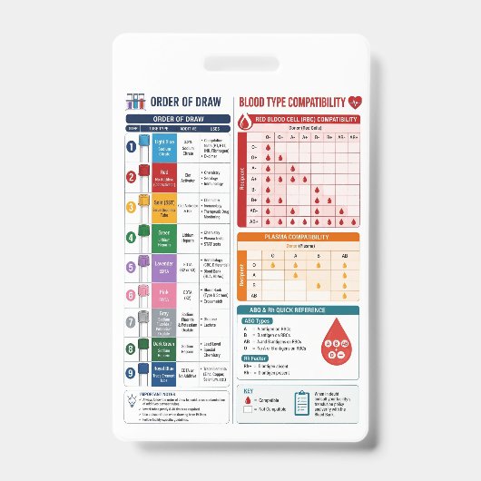 Volgorde van afname & Bloedtypecompatibiliteit Ver Badge (Voorzijde)