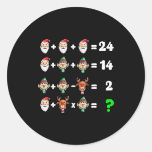 Volgorde Van Bewerkingen Quiz Kerst Wiskunde Leraa Ronde Sticker