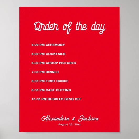 Volgorde van de datum poster (Voorkant)