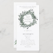 Volgorde van de dienst, Groenery #1, trouwdetails (Voorkant / Achterkant)