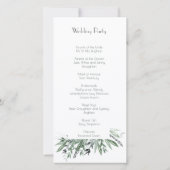 Volgorde van de dienst, Groenery #1, trouwdetails (Achterkant)