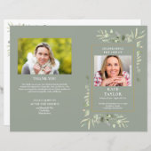 Volgorde van de dienst Sage Loof Uitvaartprogramma (Voorkant / Achterkant)