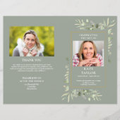 Volgorde van de dienst Sage Loof Uitvaartprogramma (Voorkant)