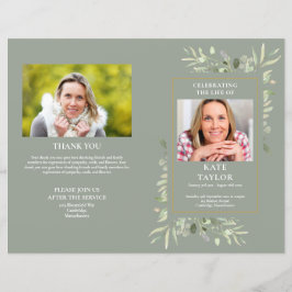 Volgorde van de dienst Sage Loof Uitvaartprogramma