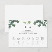 Volgorde van gebeurtenissen Tijdlijn Greenery Wedd Informatiekaartje (Voorkant / Achterkant)