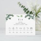 Volgorde van gebeurtenissen Tijdlijn Greenery Wedd Informatiekaartje (Staand voorkant)