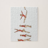 Volgorde van illustraties met vrouw gymnast legpuzzel (Verticaal)