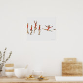 Volgorde van illustraties met vrouw gymnast poster (Keuken)