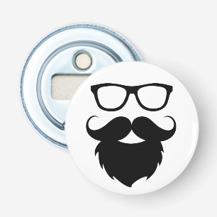 Volgroeide grappige baard man button flesopener