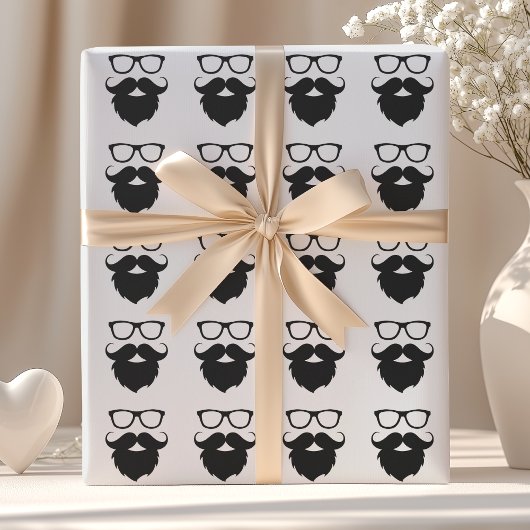 Volgroeide grappige baard man cadeaupapier