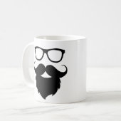 Volgroeide grappige baard man koffiemok (Voorkant links)