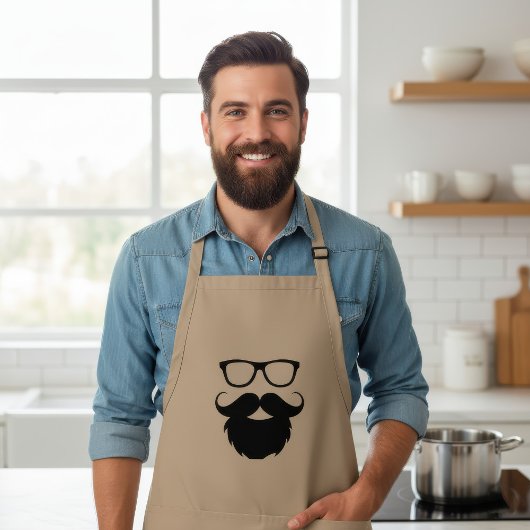 Volgroeide grappige baard man standaard schort
