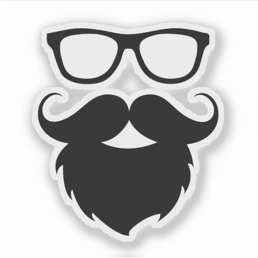 Volgroeide grappige baard man sticker (Voorkant)