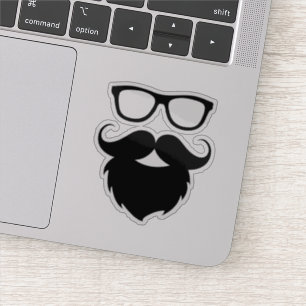 Volgroeide grappige baard man sticker