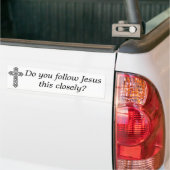 Volgt u Jezus op de voet? Bumpersticker (Op Truck)