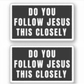 Volgt u Jezus op de voet? Sticker (Voorkant)