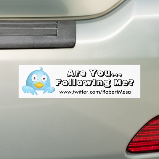 Volgt u mij? bumpersticker (Op auto)