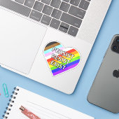 Volharden/Weerstaan/Bestaan Pride Heart Vinyl Stic Sticker (Laptop met iPhone)