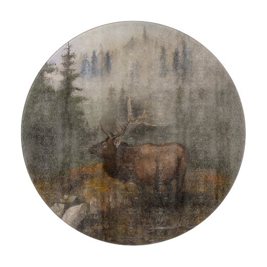 "Volharding De Eland" Rond Snijplank (Voorkant)