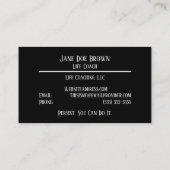 Volhouden Je kunt het doen Life Coach Witte Sjablo Visitekaartje (Achterkant)