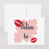 Volim te - Serbian - Ik hou van je Briefkaart (Voorkant / Achterkant)