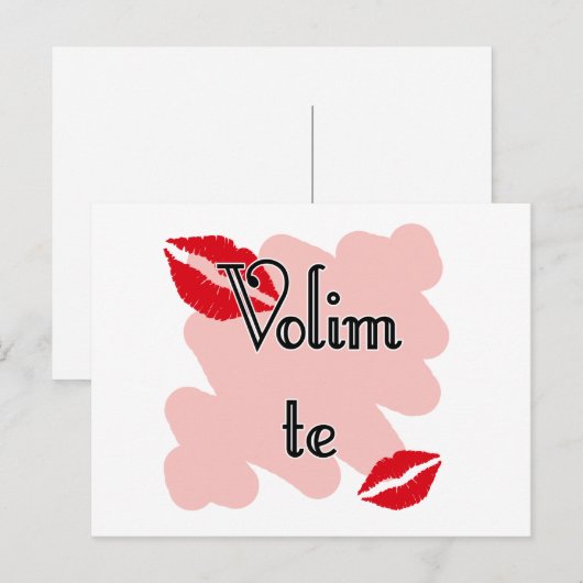 Volim te - Serbian - Ik hou van je Briefkaart (Voorkant / Achterkant)