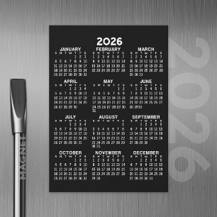 Voljaar Uitzicht Kalender Basic Zwart Magnetische  Uitnodiging