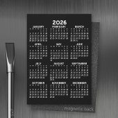 Voljaar Uitzicht Kalender Basic Zwart Magnetische Uitnodiging