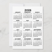 Voljaar Uitzicht Kalender Basic Zwart Wit Kaart (Voorkant)