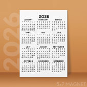 Voljaar Uitzicht Kalender - Basis Magnetische Kaar Magnetische Uitnodiging