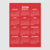 Voljaar Uitzicht Kalender Basis Rode Magnetische K Uitnodiging (Voorkant)