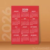 Voljaar Uitzicht Kalender Basis Rode Magnetische K Uitnodiging