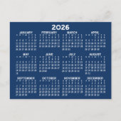Voljaar Uitzicht Kalender - horizontaal blauw Briefkaart (Voorkant)