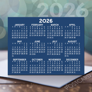 Voljaar Uitzicht Kalender - horizontaal blauw Briefkaart