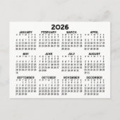 Voljaar Uitzicht Kalender - horizontaal Zwart Briefkaart (Voorkant)