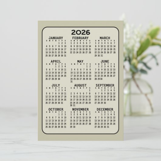 Voljaar Uitzicht Kalender - MCM Pattern op Terug Programmakaart (Staand voorkant)
