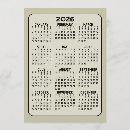 Voljaar Uitzicht Kalender - MCM Pattern op Terug Programmakaart (Voorkant)