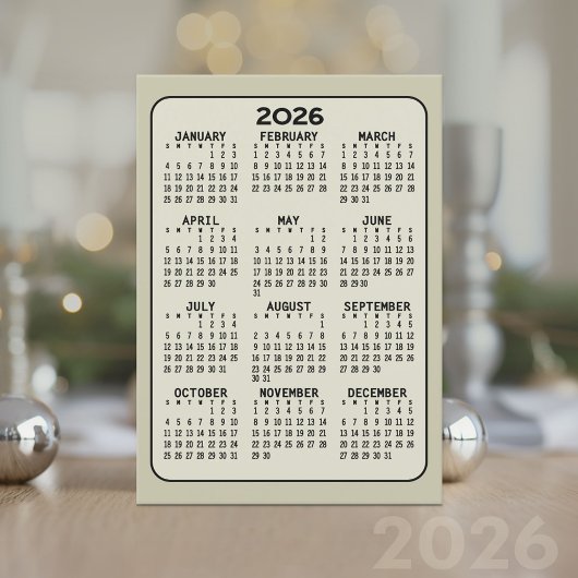 Voljaar Uitzicht Kalender - MCM Pattern op Terug Programmakaart