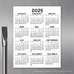 Voljarig Uitzicht Kalender Basic Minimal Zwart Wit Magnetisch Uitwisbaar Vel<br><div class="desc">Kalender 2025 - ideaal om te gebruiken in uw keuken of thuis kantoor. Een minimale basiskalender van 12 maanden met een achtergrond in effen kleuren.</div>