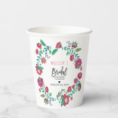 Volk bloemen bloem bruids douche papieren bekers (Achterkant)
